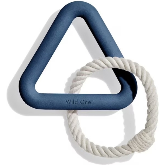 WILD ONE | Triangle Tug Small Dog Toy in Navy - Picture 7 of 10